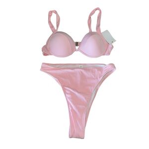 NWT Cocoimo Bikini Ribbed Pink Size Large